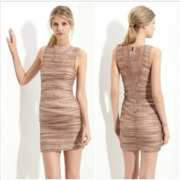 Alice + Olivia Dresses & Skirts - Alice + Olivia by Stacey Bendet Dusty Pink Ginger Rouched Fitted Dress Size 10